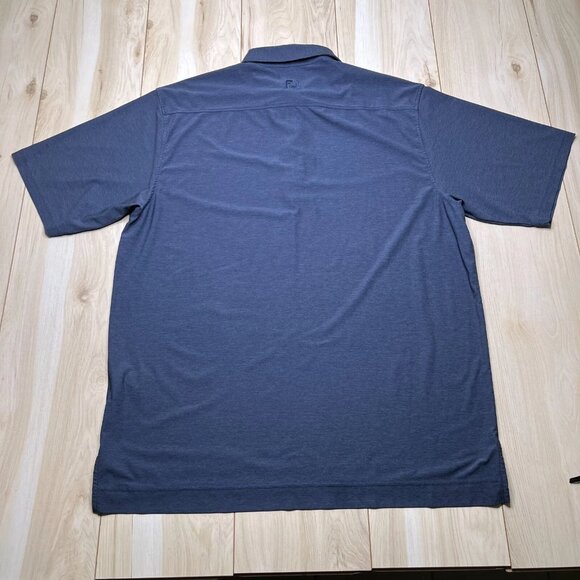 FootJoy Mens Navy Texture Print Stretch Pique Golf Polo T-Shirt Size X-Large - Picture 2 of 9
